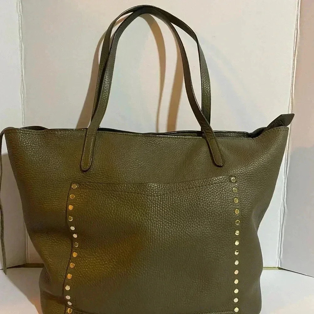 Rebecca Minkoff green leather tote handbag